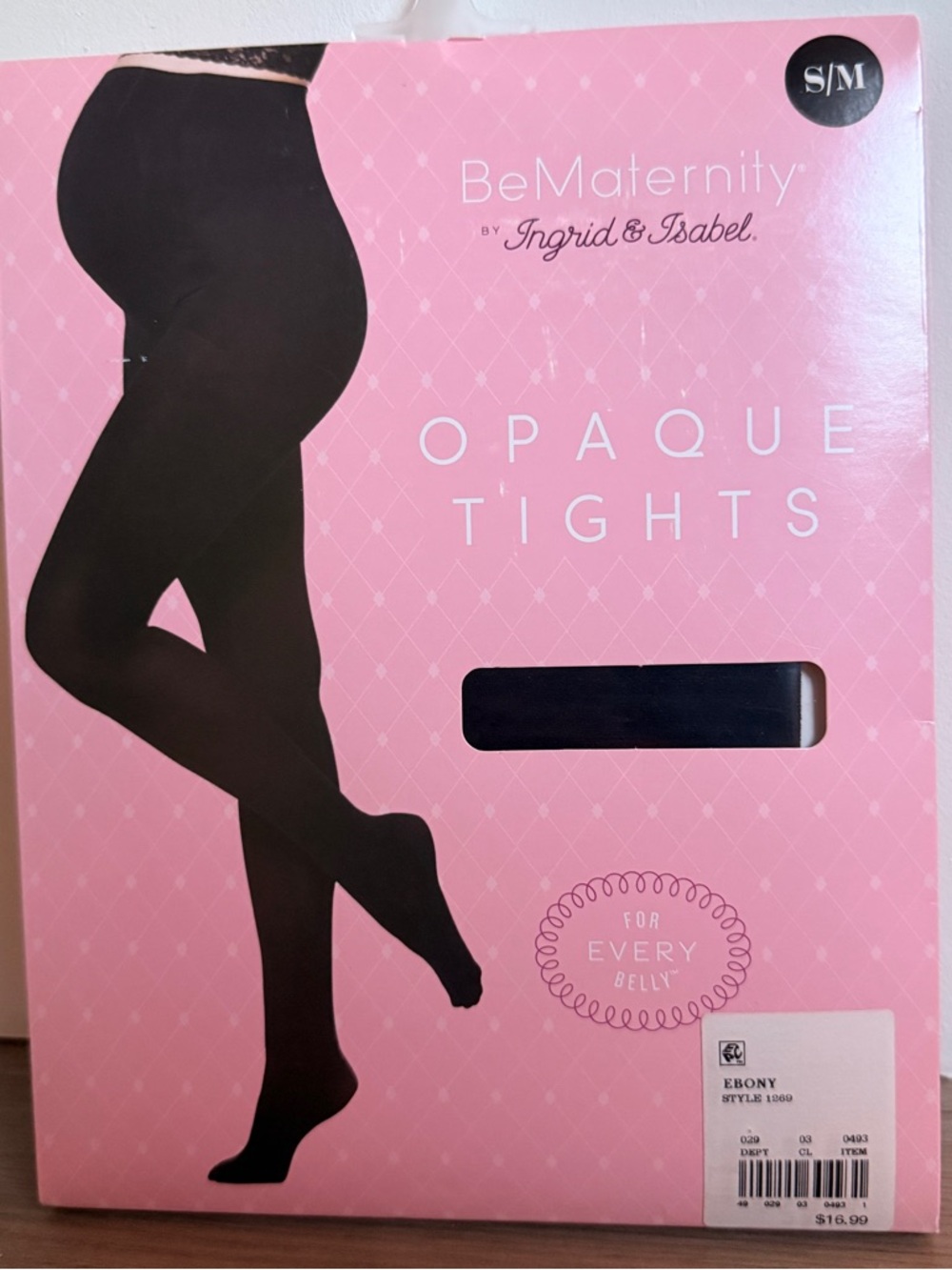 BeMaternity Black Maternity Opaque Tights S/M